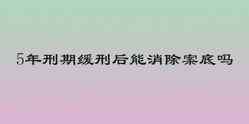 5年刑期缓刑后能消除案底吗