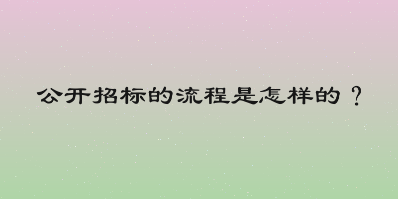 公开招标的流程是怎样的？
