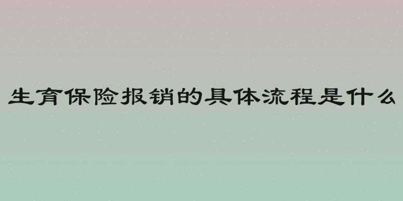 生育保险报销的具体流程是什么