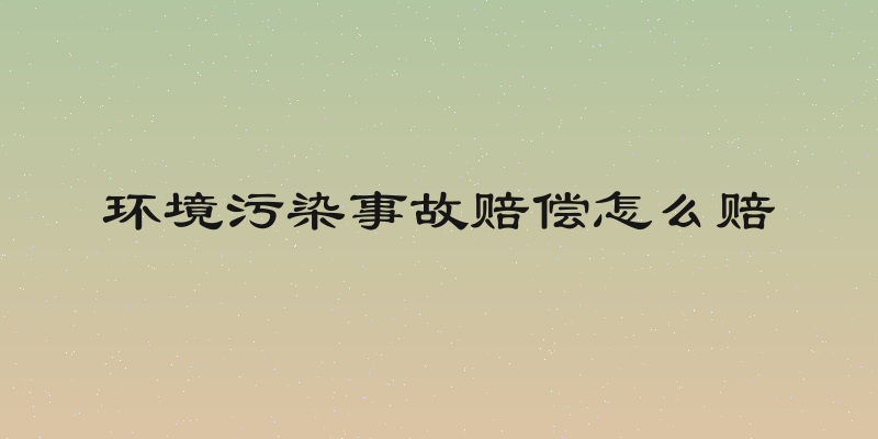 环境污染事故赔偿怎么赔
