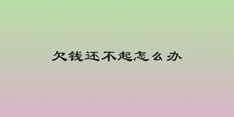 欠钱还不起怎么办