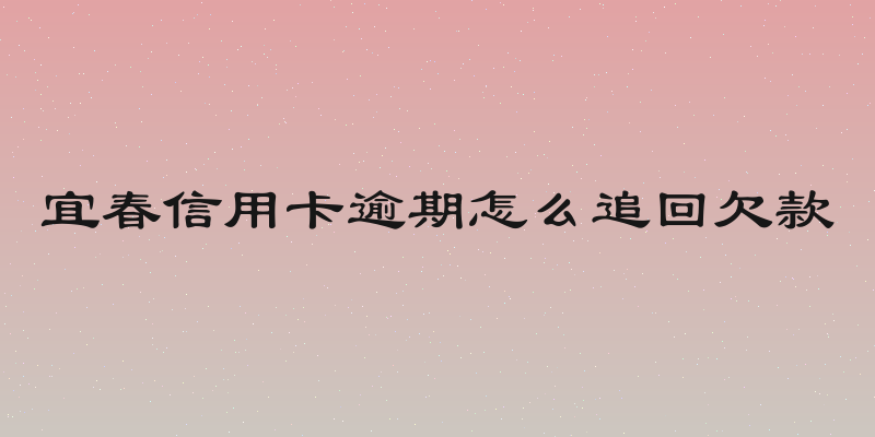宜春信用卡逾期怎么追回欠款