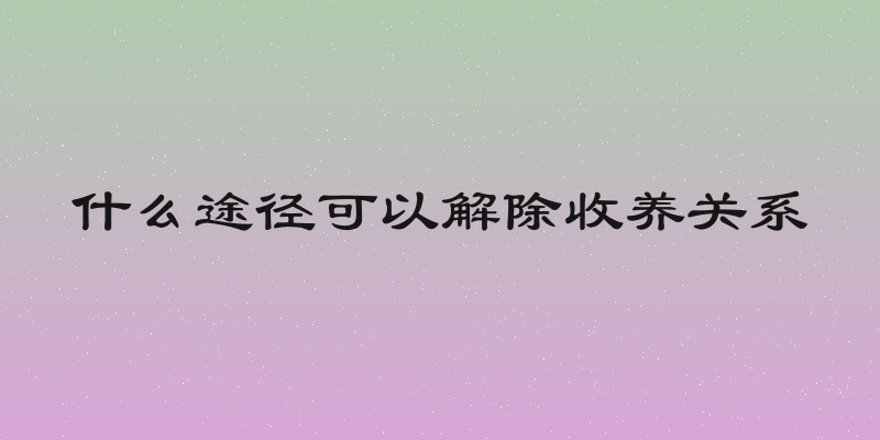 什么途径可以解除收养关系