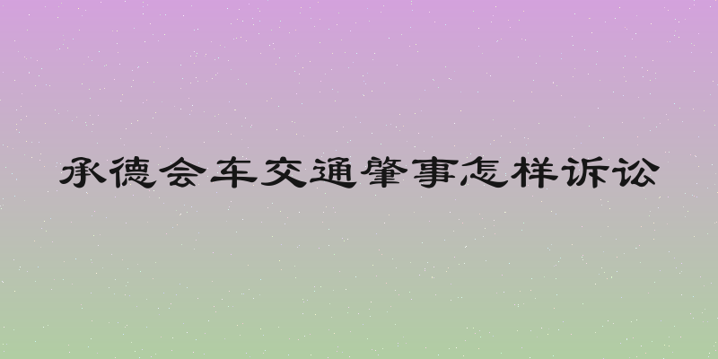 承德会车交通肇事怎样诉讼