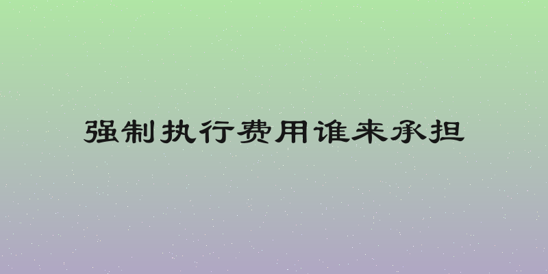 强制执行费用谁来承担
