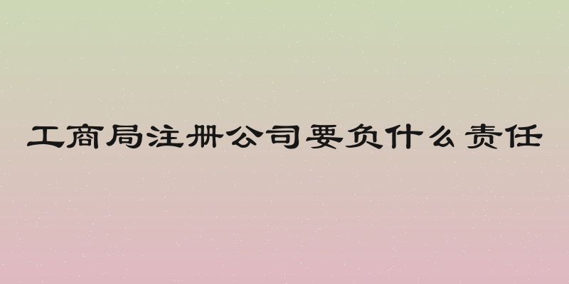 工商局注册公司要负什么责任