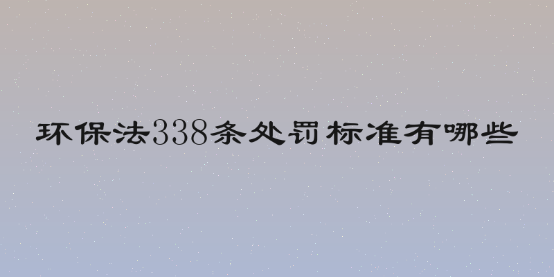 环保法338条处罚标准有哪些