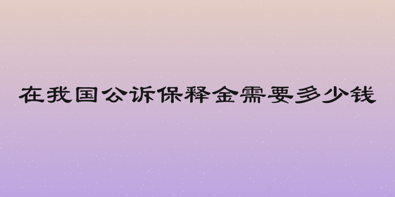 在我国公诉保释金需要多少钱