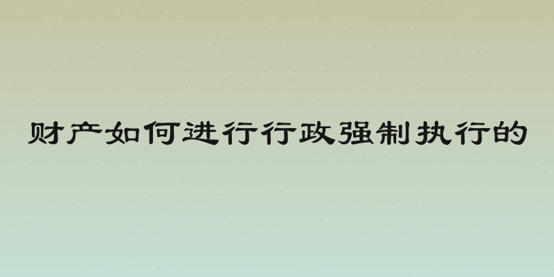 财产如何进行行政强制执行的