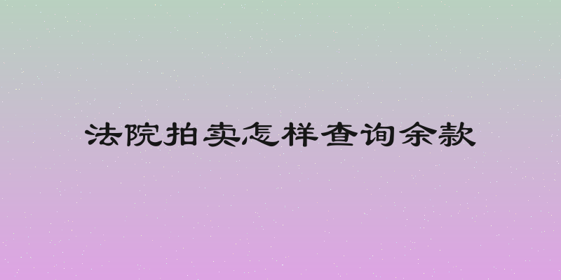 法院拍卖怎样查询余款