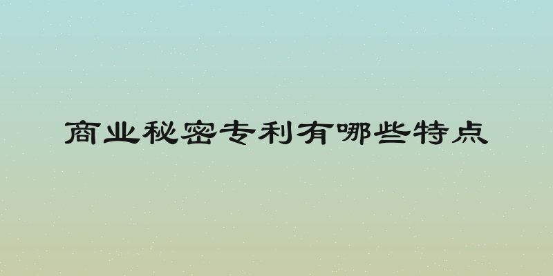 商业秘密专利有哪些特点