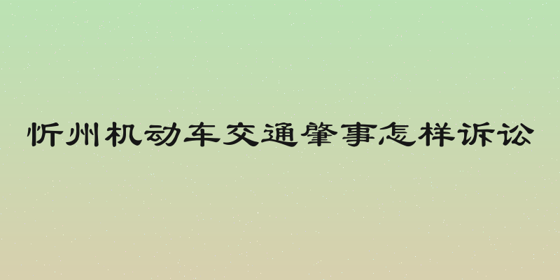 忻州机动车交通肇事怎样诉讼