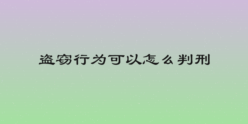 盗窃行为可以怎么判刑