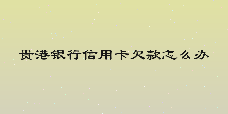 贵港银行信用卡欠款怎么办