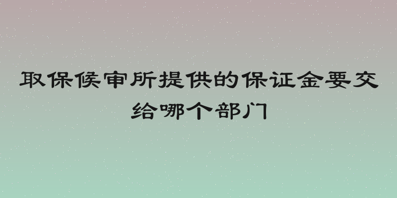 取保候审所提供的保证金要交给哪个部门