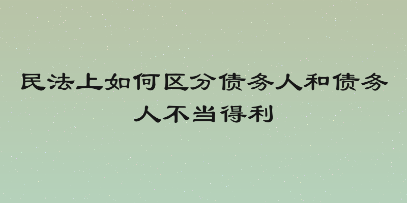 民法上如何区分债务人和债务人不当得利