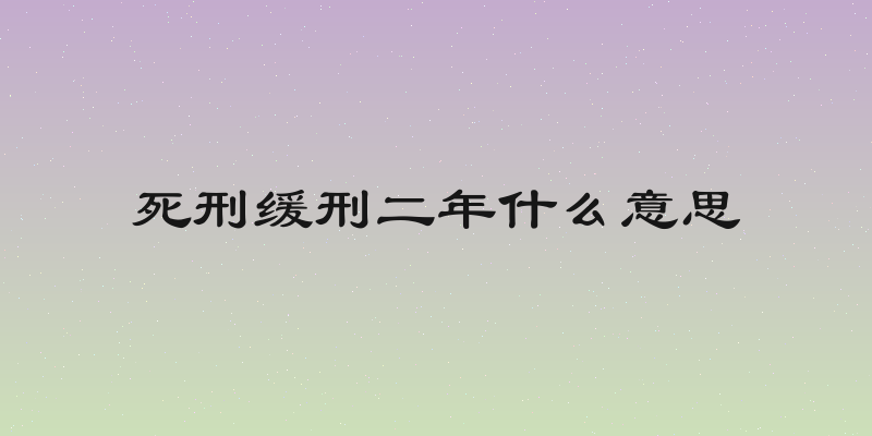 死刑缓刑二年什么意思
