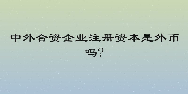 中外合资企业注册资本是外币吗?