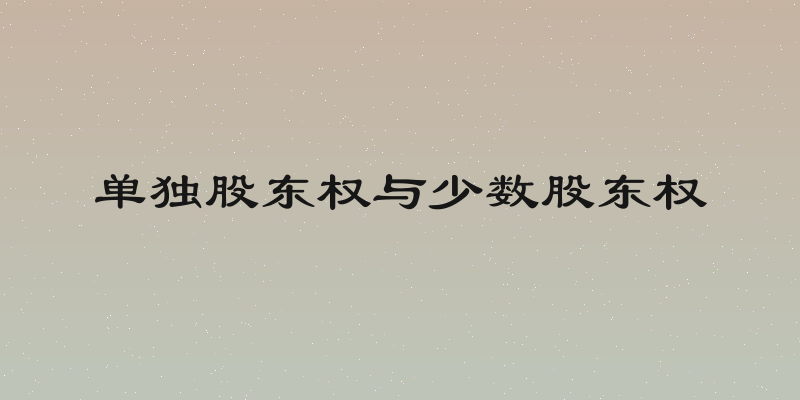 单独股东权与少数股东权