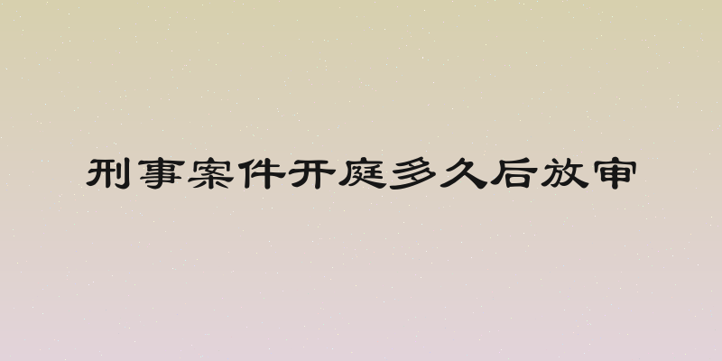 刑事案件开庭多久后放审