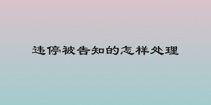 违停被告知的怎样处理
