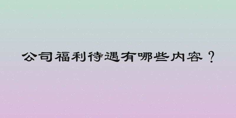 公司福利待遇有哪些内容？