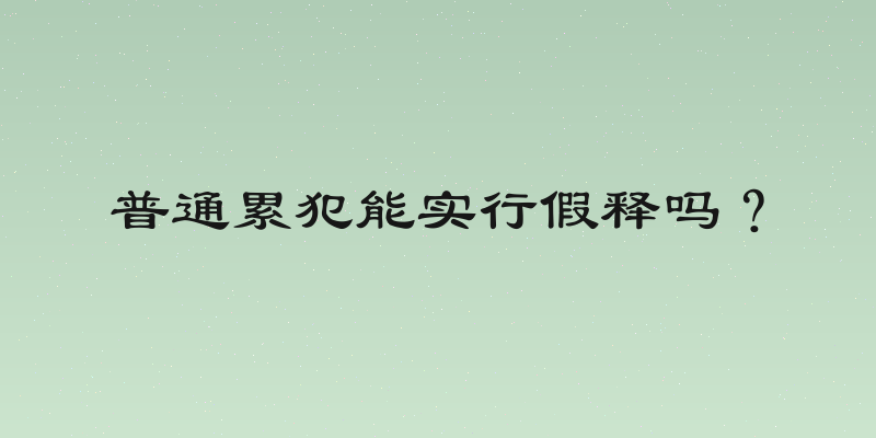 普通累犯能实行假释吗？