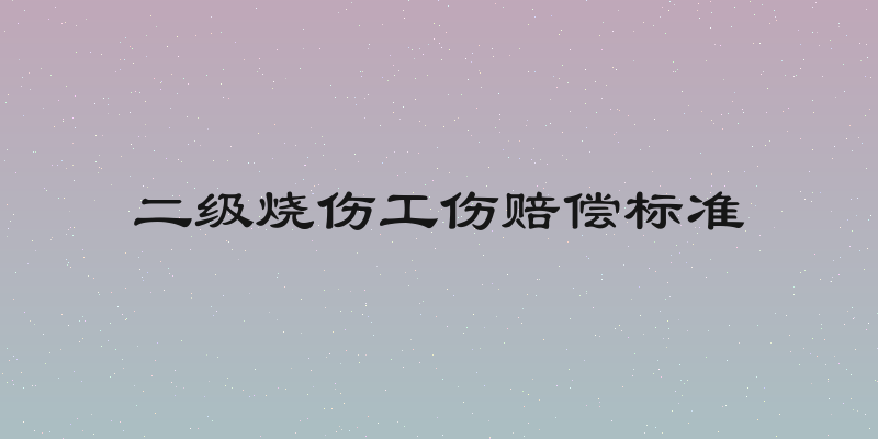 二级烧伤工伤赔偿标准