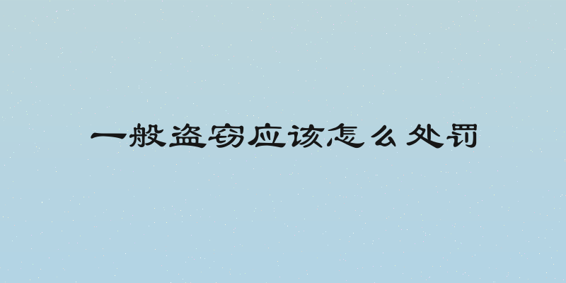一般盗窃应该怎么处罚