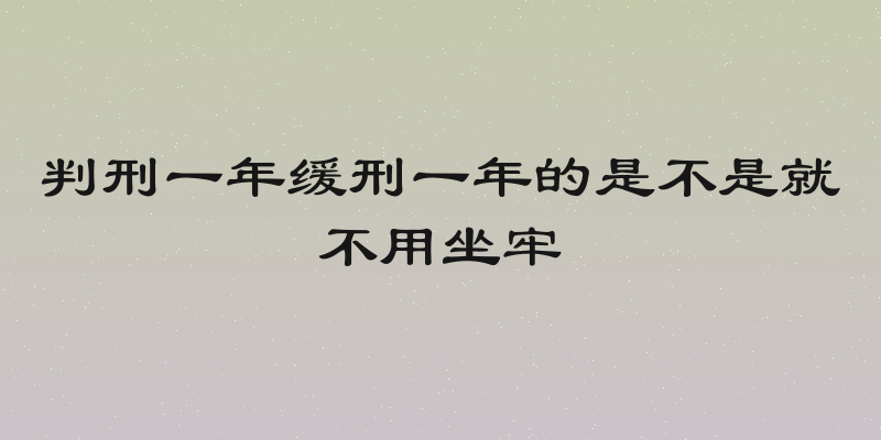 判刑一年缓刑一年的是不是就不用坐牢