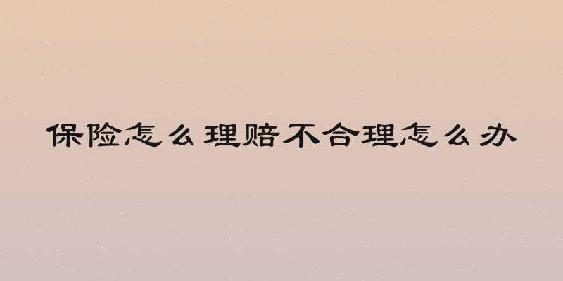保险怎么理赔不合理怎么办