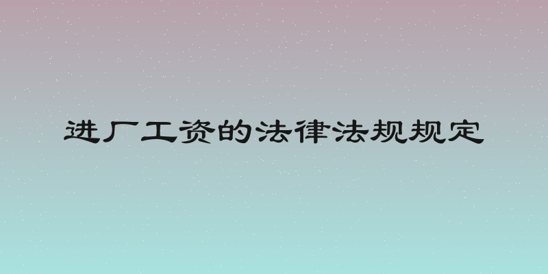 进厂工资的法律法规规定