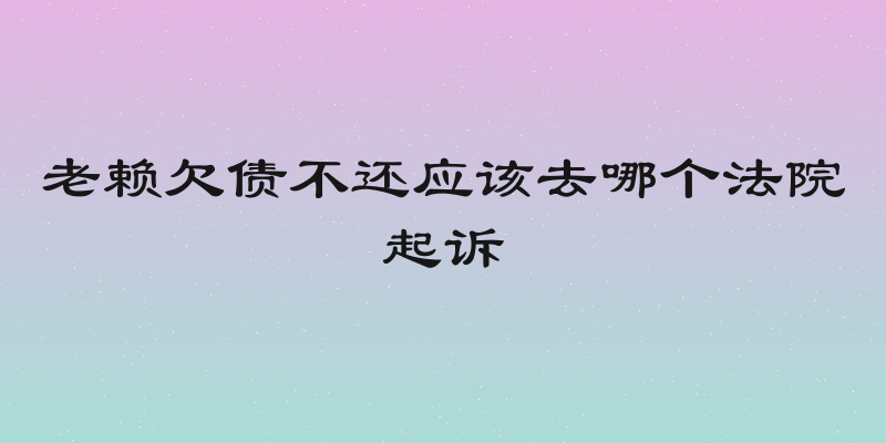 老赖欠债不还应该去哪个法院起诉
