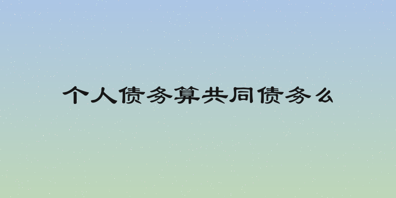 个人债务算共同债务么