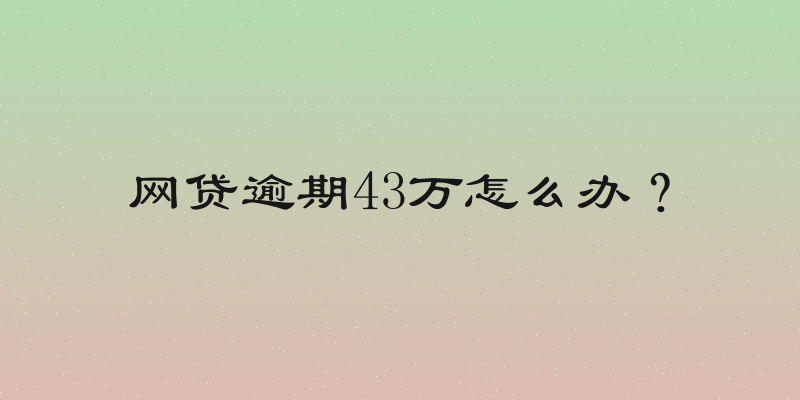 网贷逾期43万怎么办？