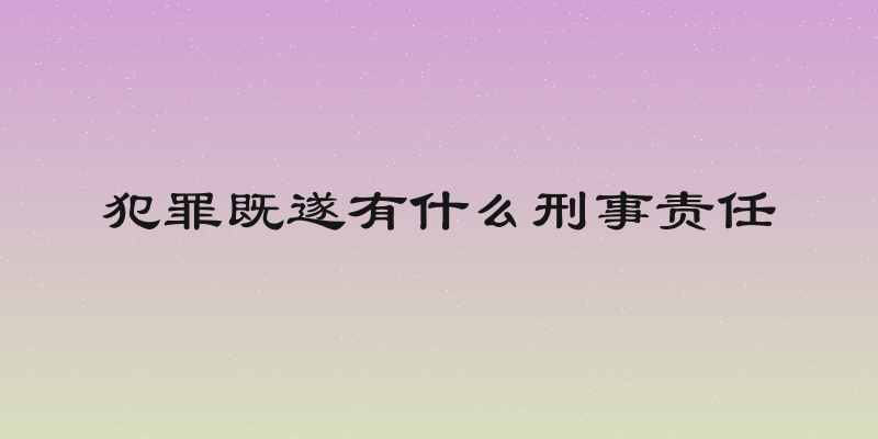 犯罪既遂有什么刑事责任