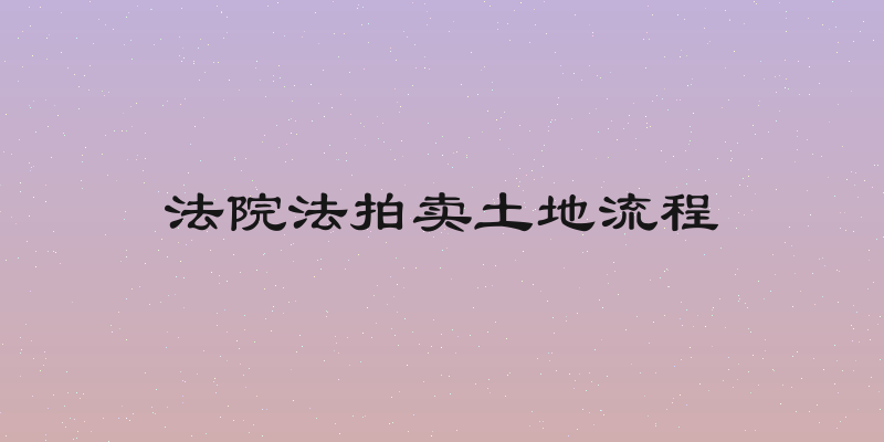法院法拍卖土地流程