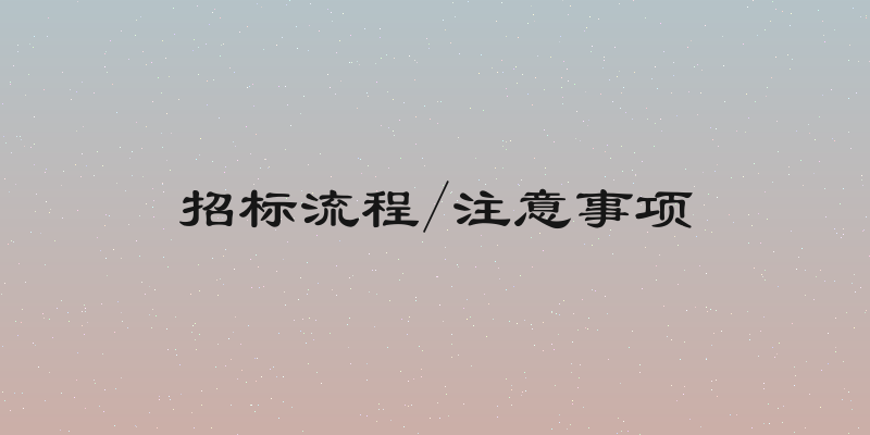 招标流程/注意事项