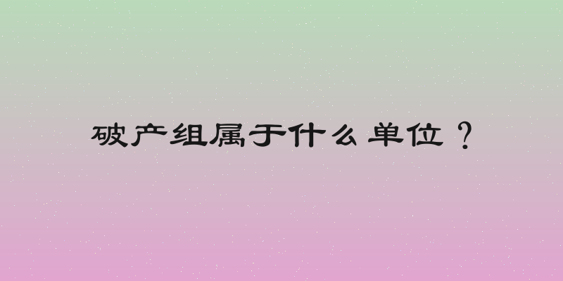 破产组属于什么单位？