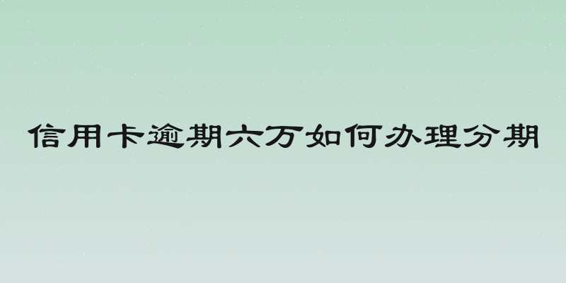 信用卡逾期六万如何办理分期