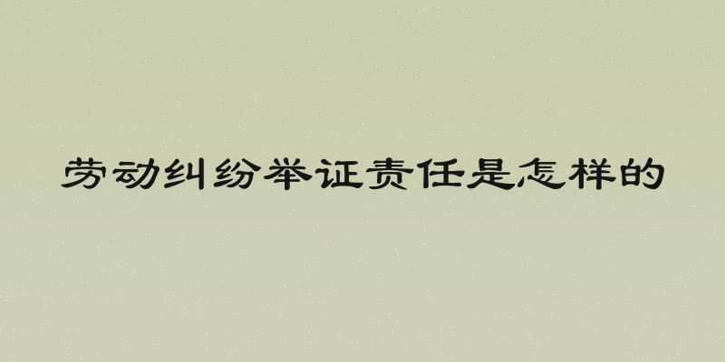 劳动纠纷举证责任是怎样的