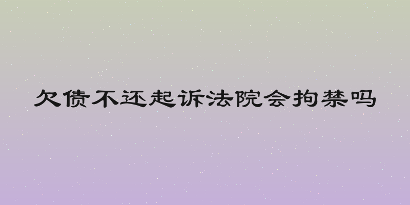 欠债不还起诉法院会拘禁吗