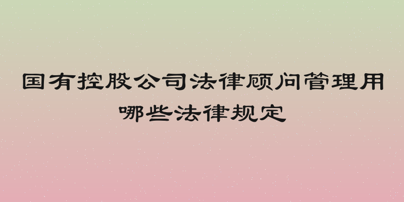 国有控股公司法律顾问管理用哪些法律规定