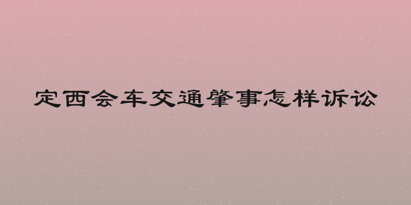 定西会车交通肇事怎样诉讼