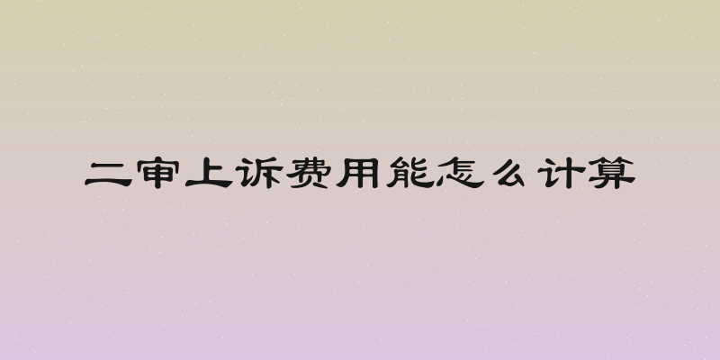 二审上诉费用能怎么计算