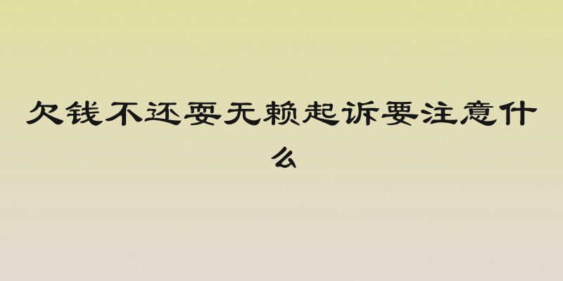 欠钱不还耍无赖起诉要注意什么