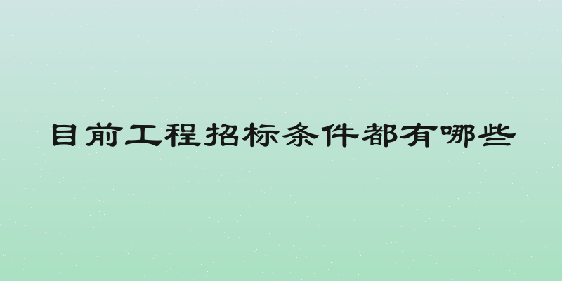 目前工程招标条件都有哪些