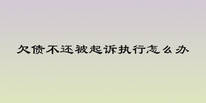 欠债不还被起诉执行怎么办