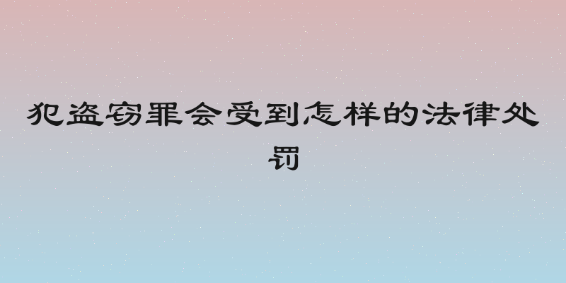 犯盗窃罪会受到怎样的法律处罚
