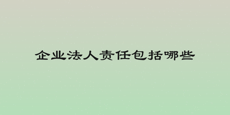 企业法人责任包括哪些